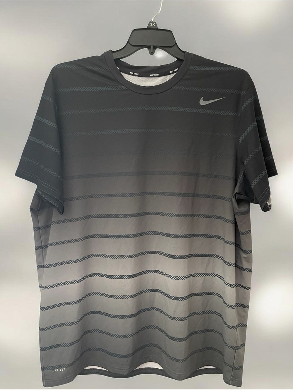 Nike Men's Dri-FIT Tennis Gray Performance Tee 2X